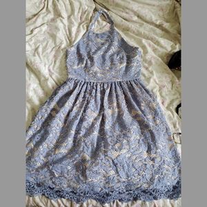 Lavender lace halter dress